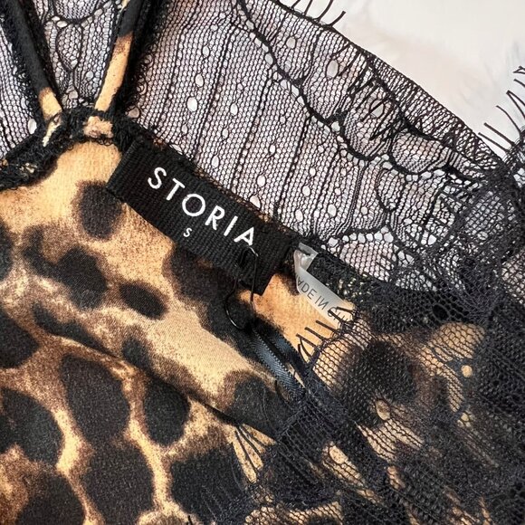 Storia NWT Camisole S Womens Animal Print Lace Trim Lightweight‎ Top Size Small - Picture 10 of 10